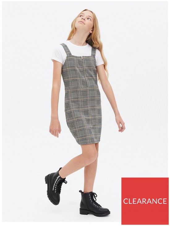 front image of new-look-915-jersey-2-in-1nbspcheck-pinafore-dress