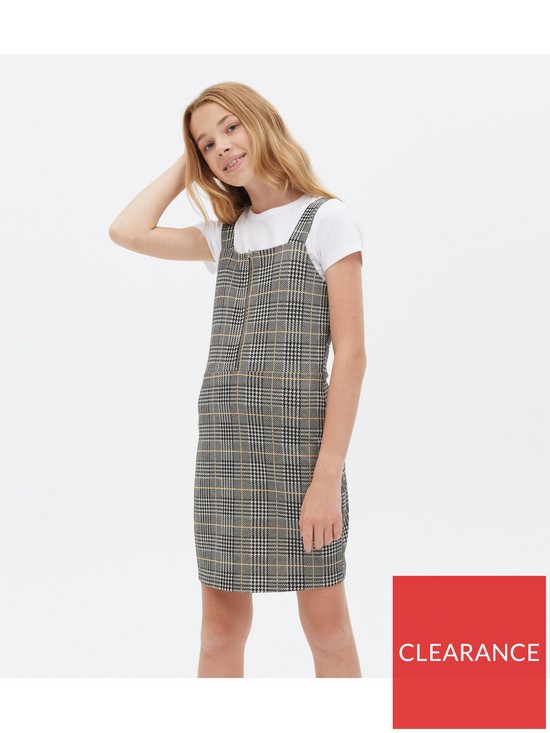 stillFront image of new-look-915-jersey-2-in-1nbspcheck-pinafore-dress