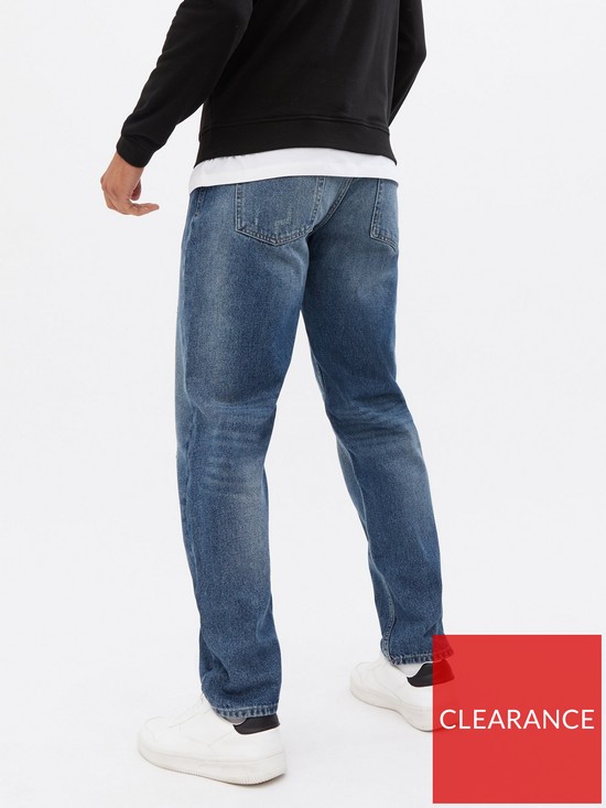 stillFront image of new-look-915-blue-mid-wash-straight-fit-jeans