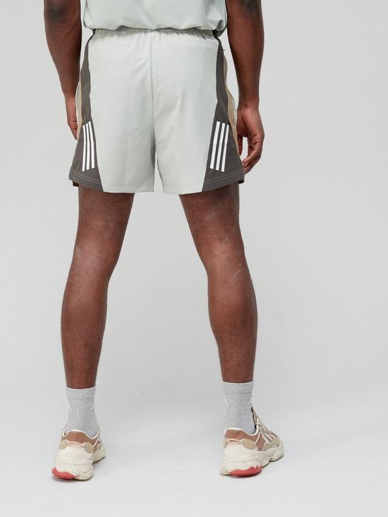 stillFront image of adidas-5-inch-aeroready-training-shorts-greenwhite