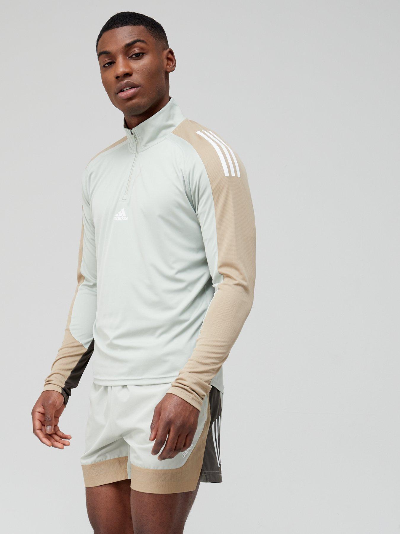 Sportswear Training Aeroready Quarter Zip Long Sleeve Top - Green/White