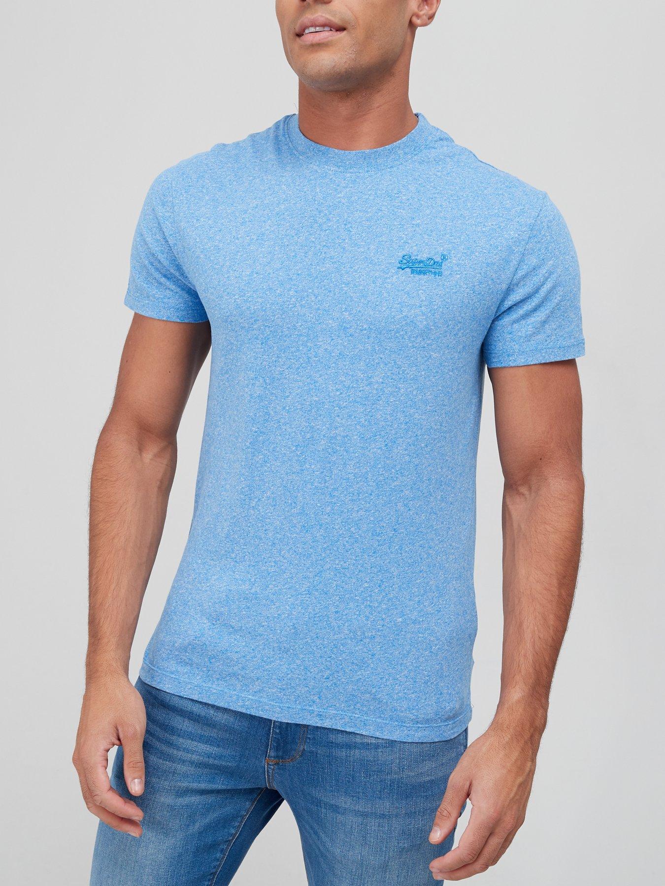 undefined Essential Logo Embroidered T-Shirt - Light Blue