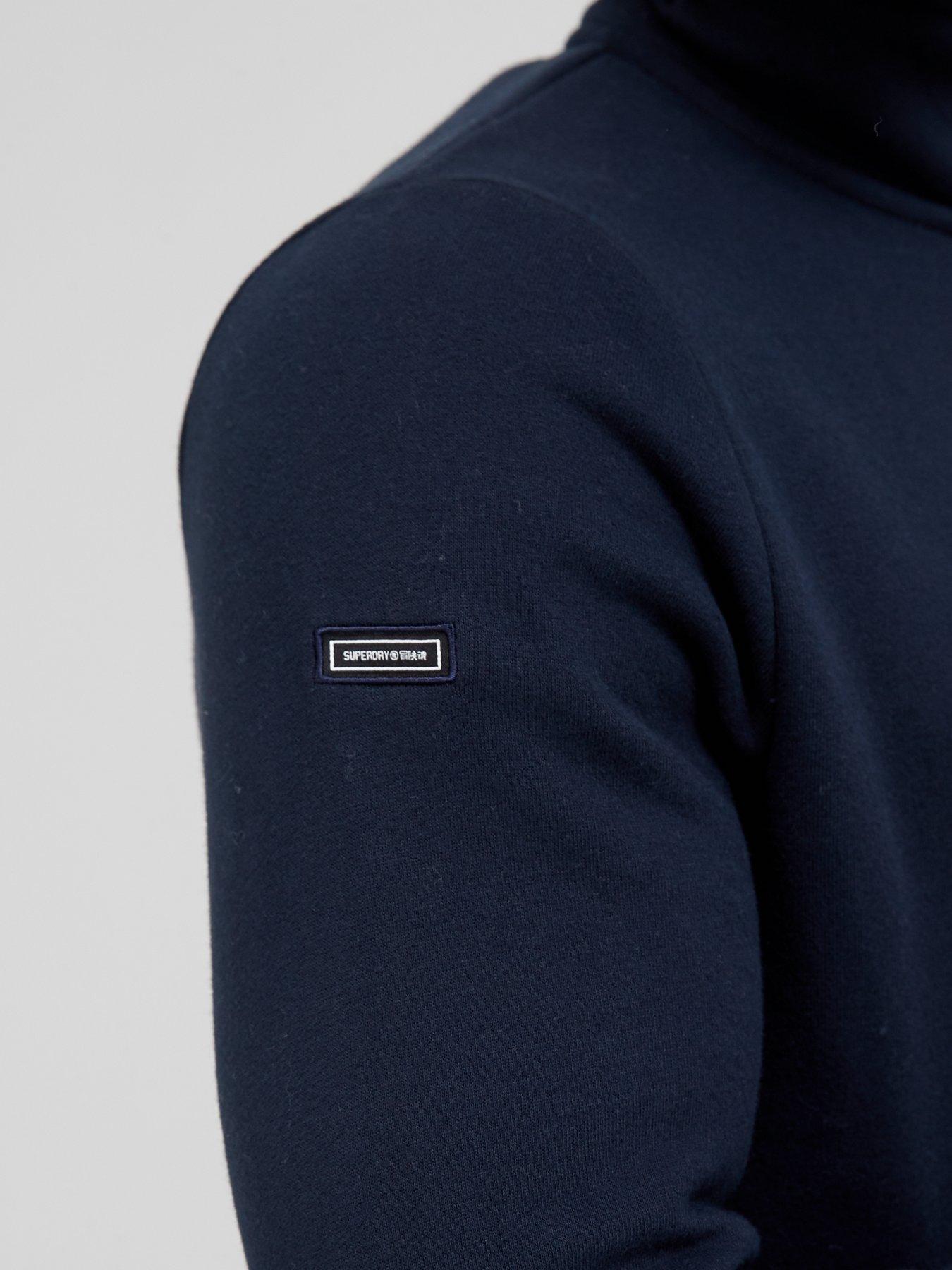 Hoodies & Sweatshirts Vintage Logo Embroidered Three Quarter Zip Sweat - Navy