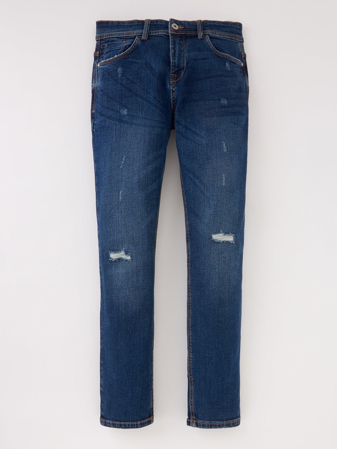 Boys Kids Next Vintage Distressed Regular Denim Elastic Waist Jeans Age 3-16 