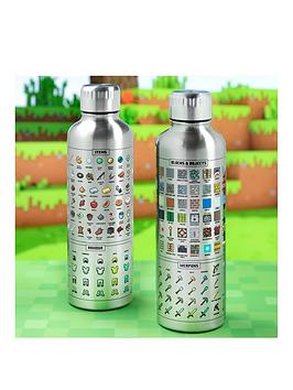 Product photograph of Minecraft Metal Water Bottle from very.co.uk