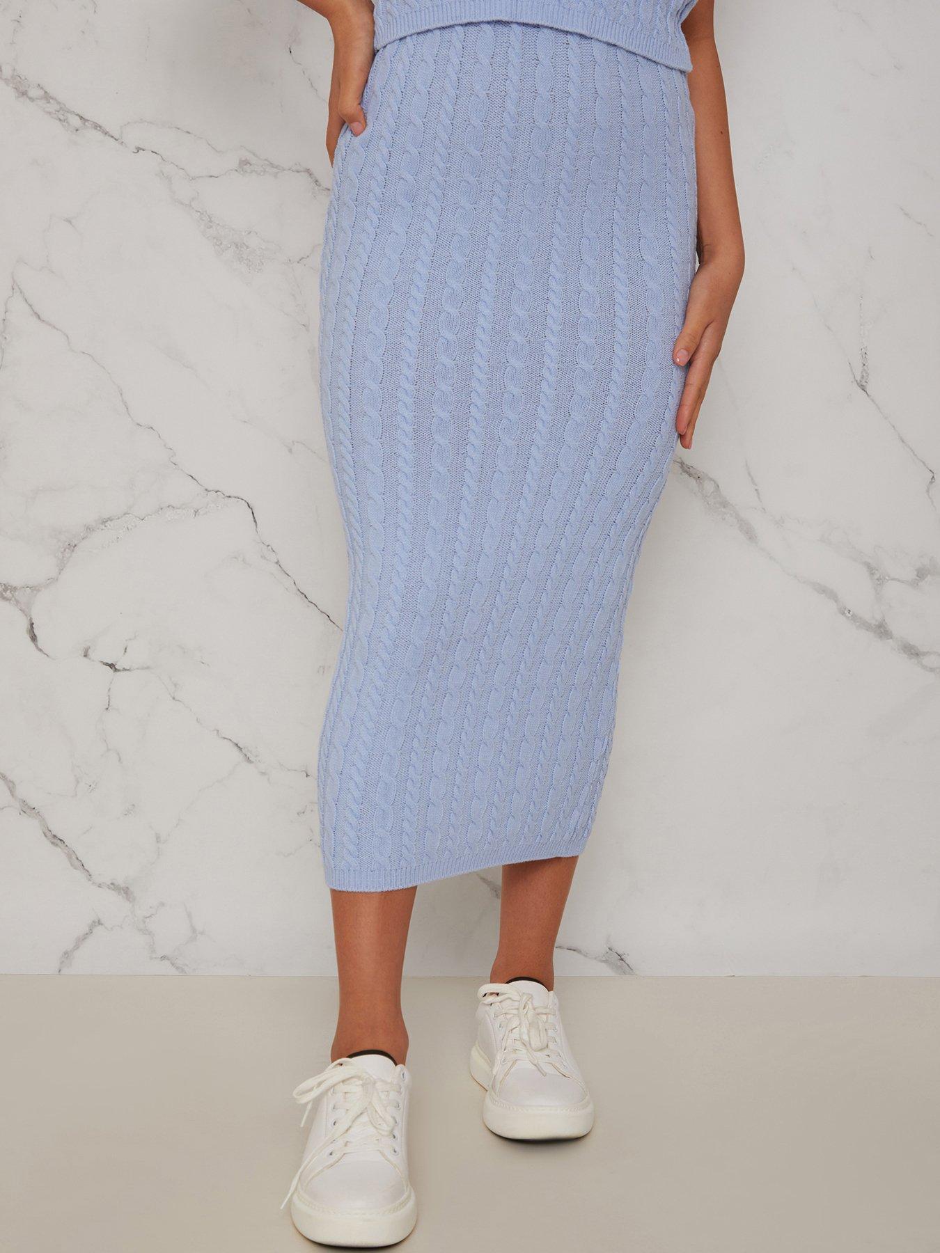Skirts Cable Knit Skirt - Blue