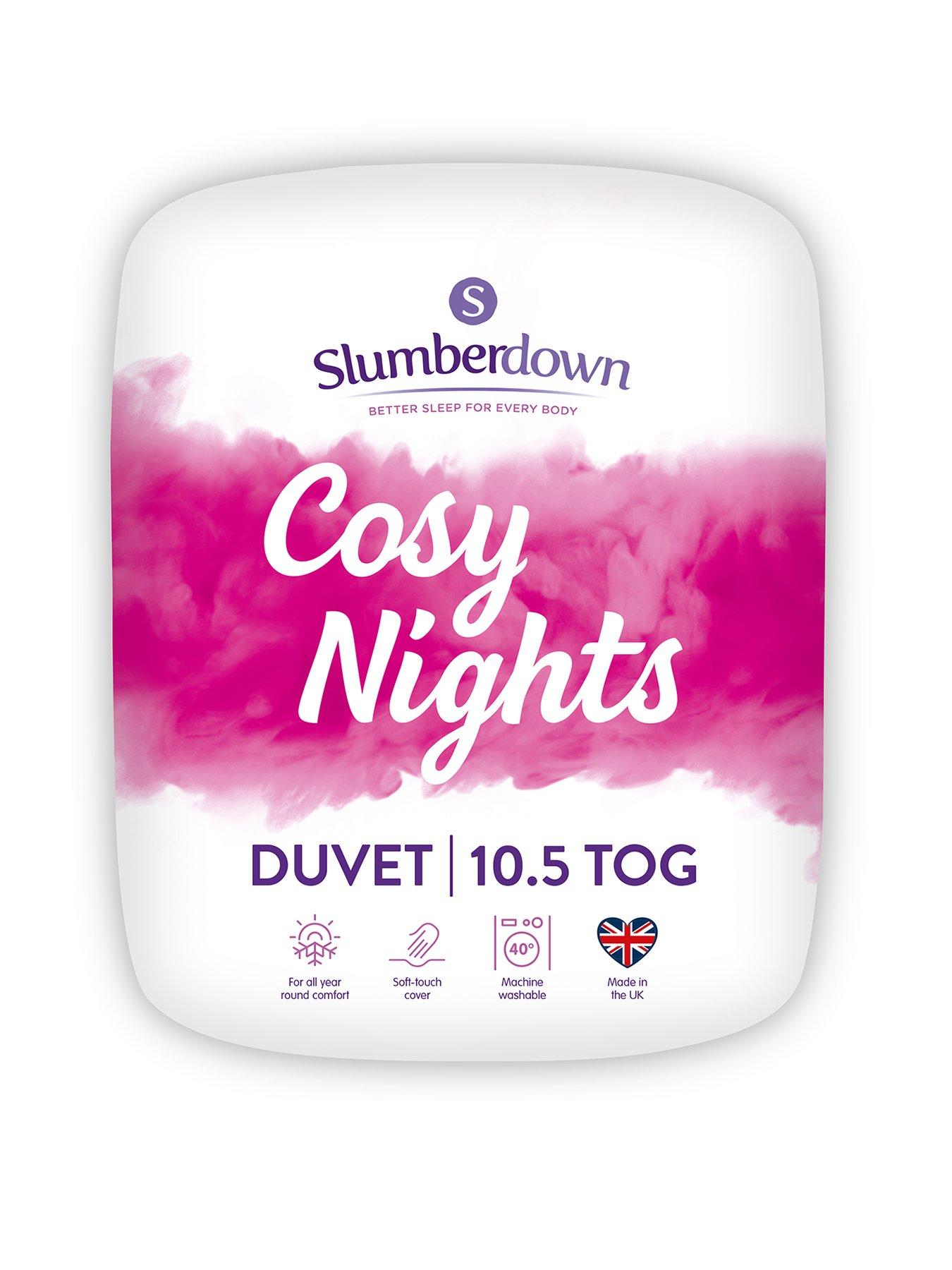 Product photograph of Slumberdown Cosy Nights 10 5 Tog Duvet Set- White from very.co.uk
