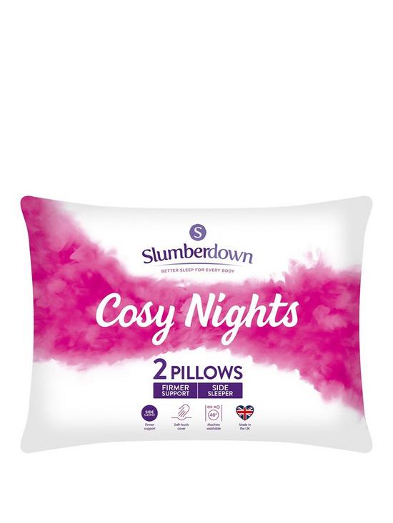 front image of slumberdown-cosy-nights-firm-pilow-2-pack