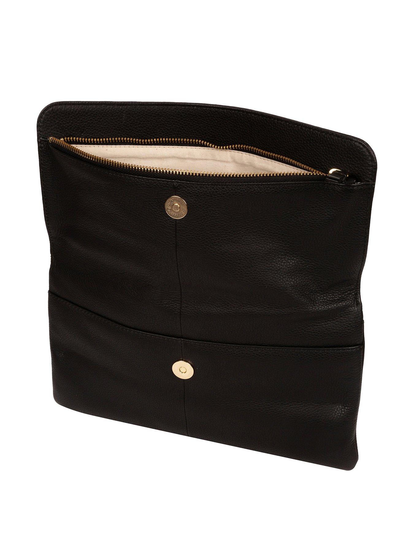 Bags & Purses Golders Leather Flap Over Clutch Bag - Black