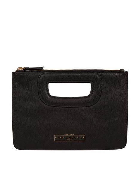 pure-luxuries-london-esher-leather-zip-top-clutch-bag-black