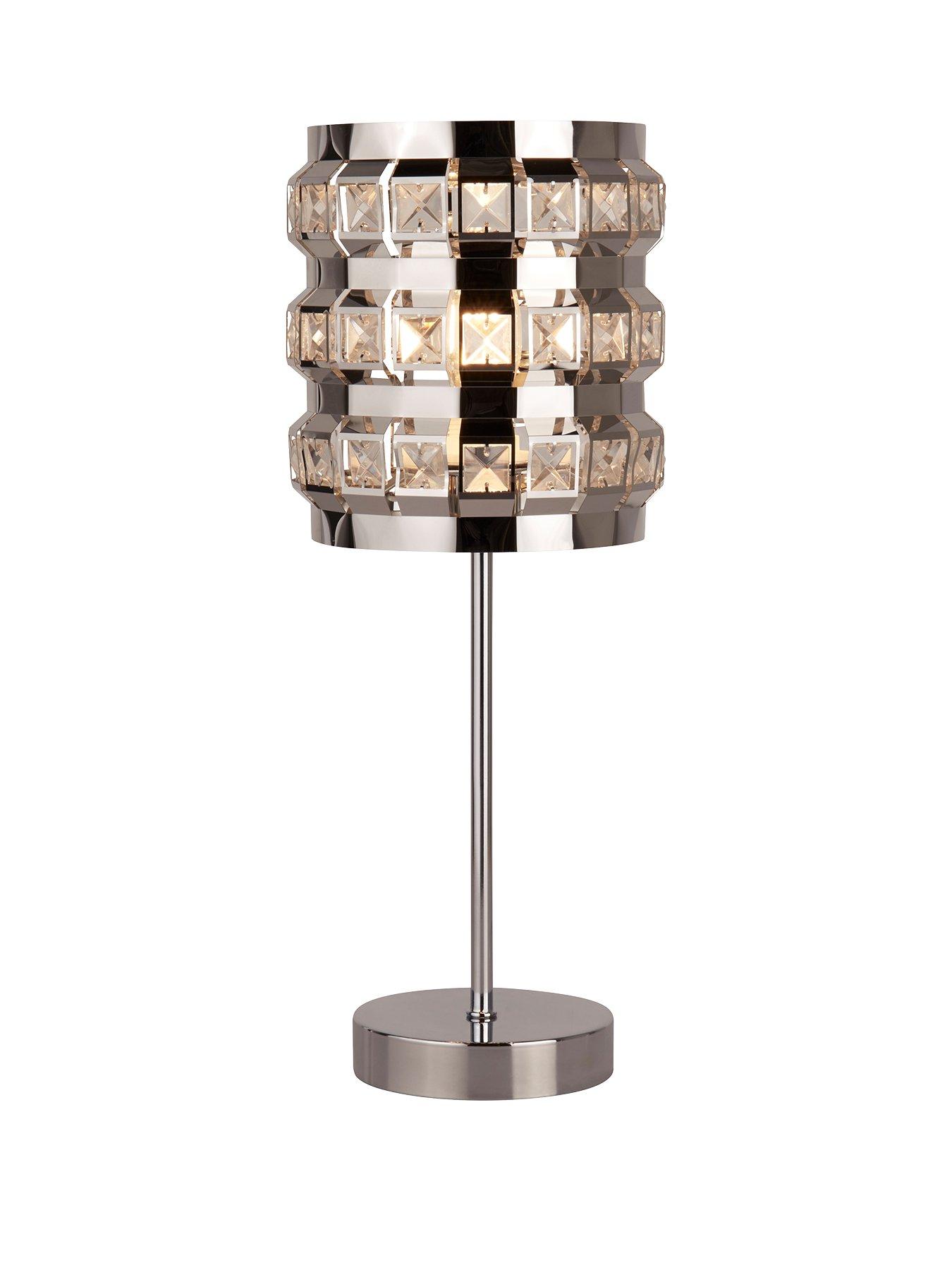 Product photograph of Glass Beaded Table Lamp from very.co.uk