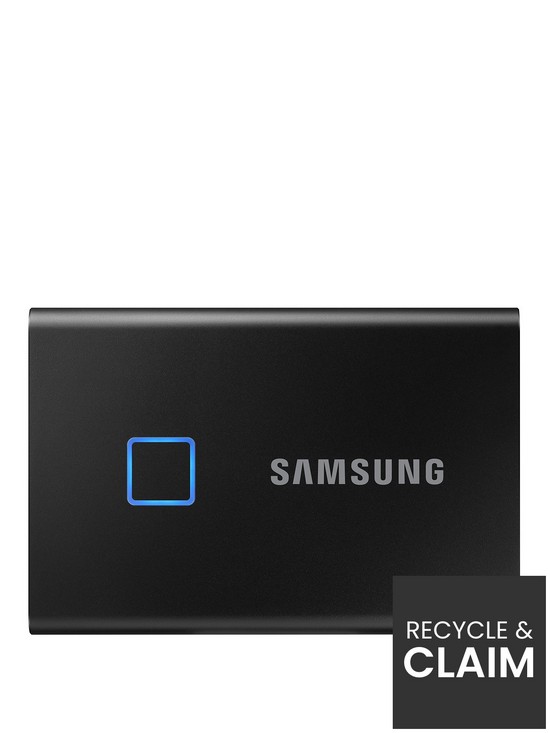 front image of samsung-t7-touch-external-ssd-2tb-mu-pc2t0kww