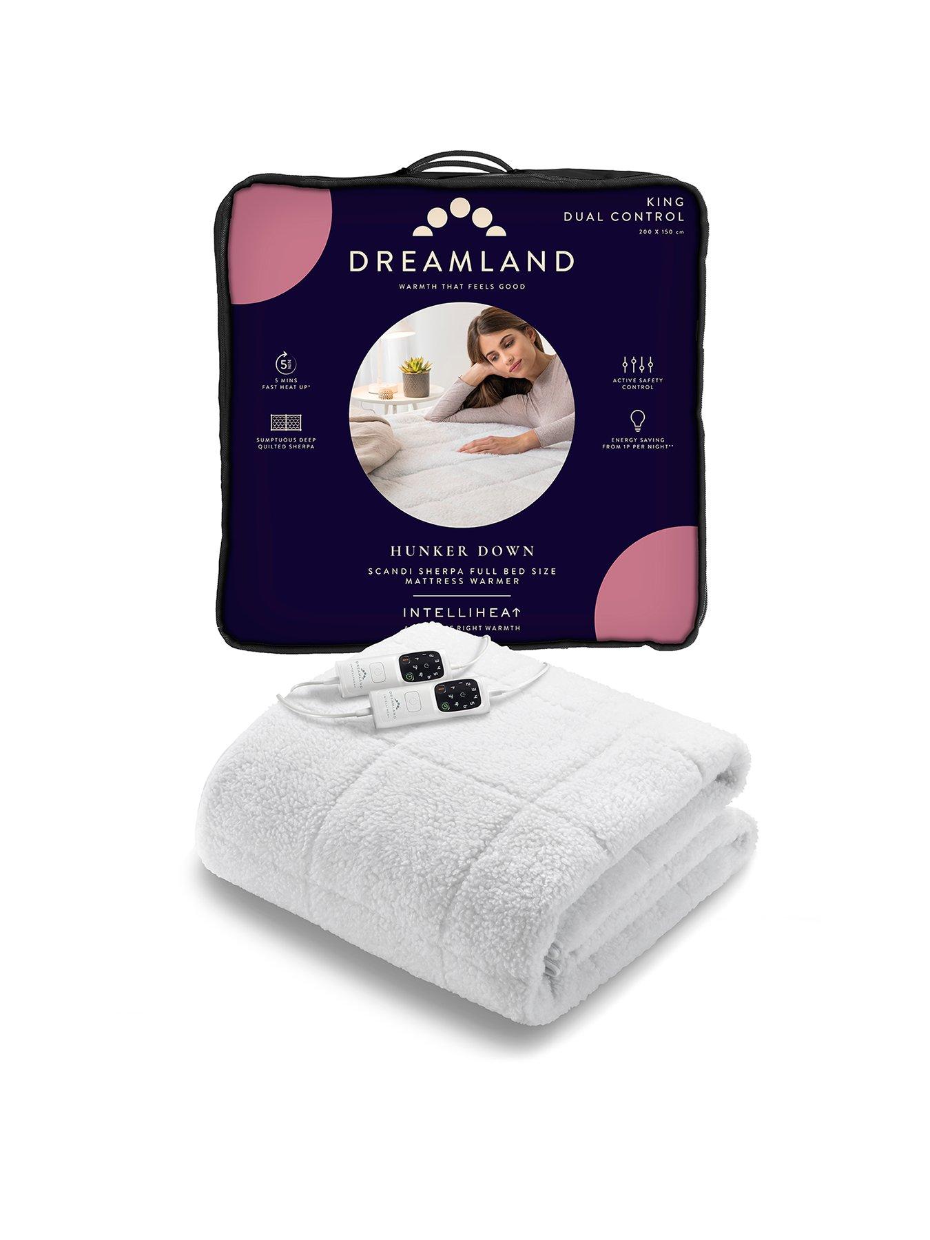 Dreamland Intelliheat+ Scandi Full Bed Size Dual Control Electric Heated Underblanket - White