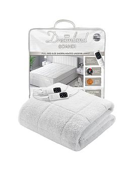 Product photograph of Dreamland Intelliheat Scandi Electric Underblanket With Dual Controls - White from very.co.uk
