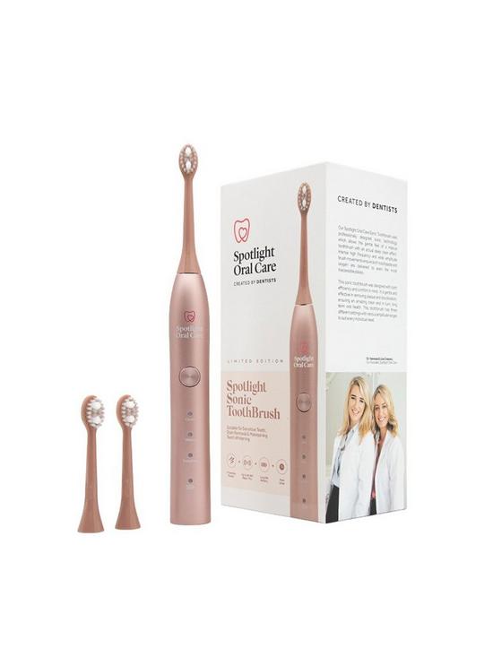 front image of spotlight-oral-care-sonic-toothbrush-rose-gold