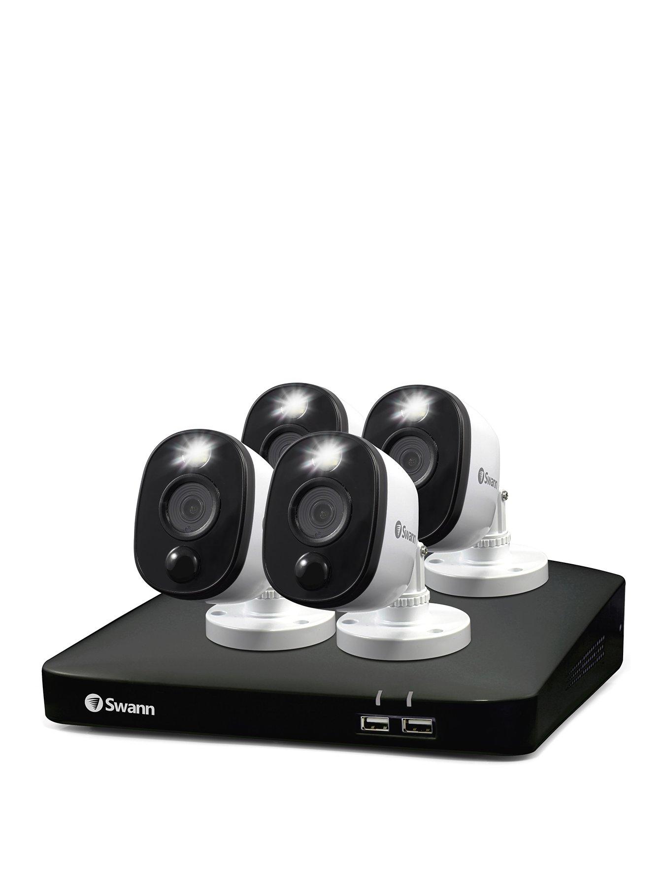 Product photograph of Swann Smart Security 1080p Cctv System 8 Chl 1tb Hdd Dvr 4 X Warning Light Camera Works With Alexa Google Assistant Swann Security - Swdvk-846804wl-eu from very.co.uk