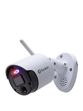 Product photograph of Swann Smart Security 4k Enforcer Wi-fi Nvr Cctv Camera With Controllable Red Blue Flashing Lights Spotlights Sirens - Swnvw-800cam from very.co.uk