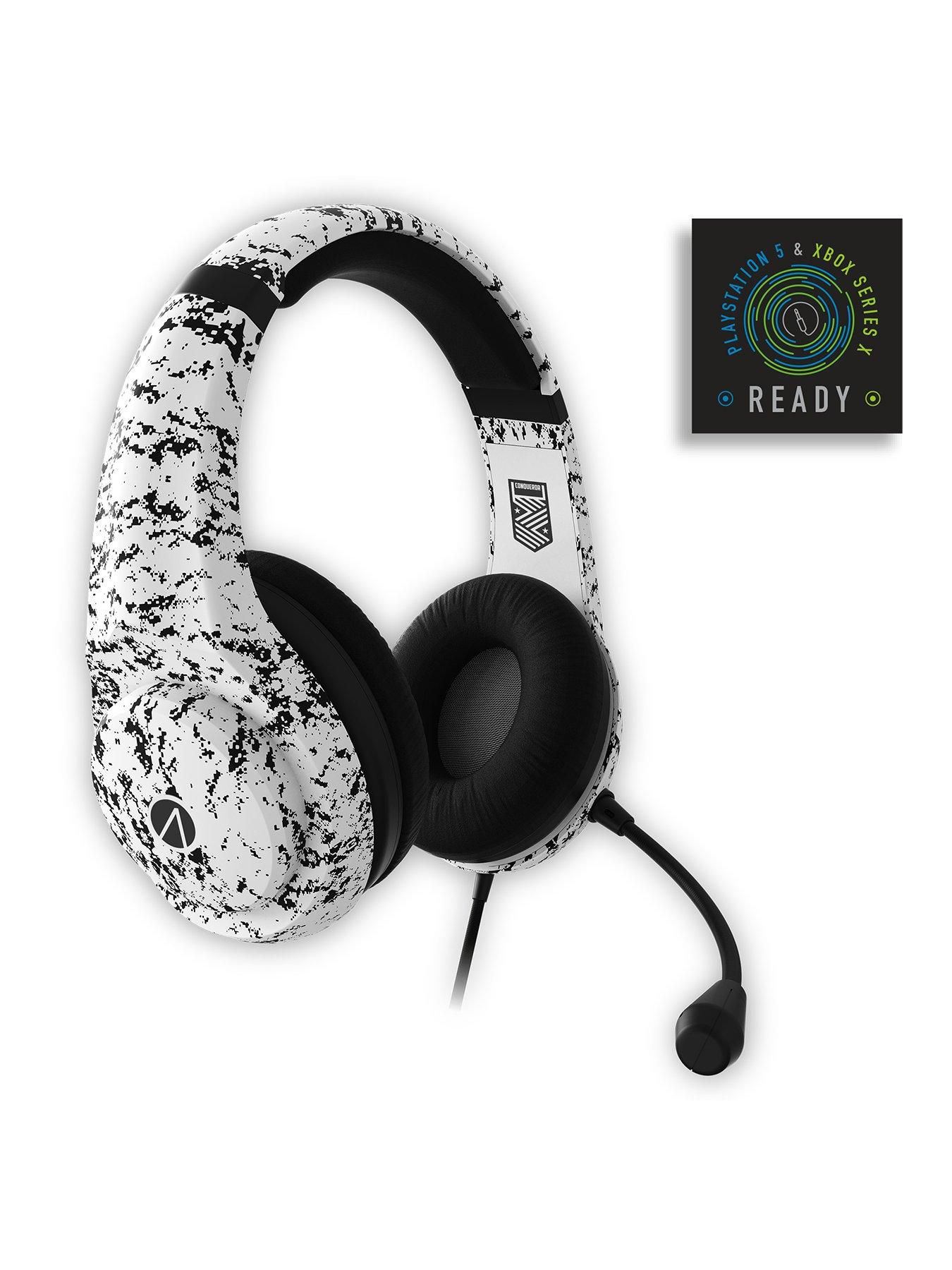 Conqueror Gaming Headset for Xbox PS4 PS5 Switch PC Mobile Black and White Arctic Camo