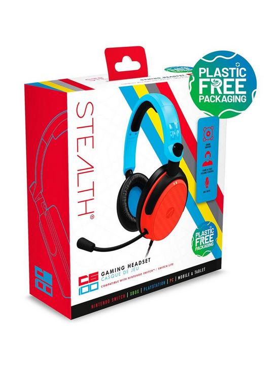 front image of stealth-c6-100-gaming-headset-for-nintendo-switch-blue-amp-red