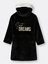  image of river-island-girls-sweet-dreams-cosy-hooded-robe-black