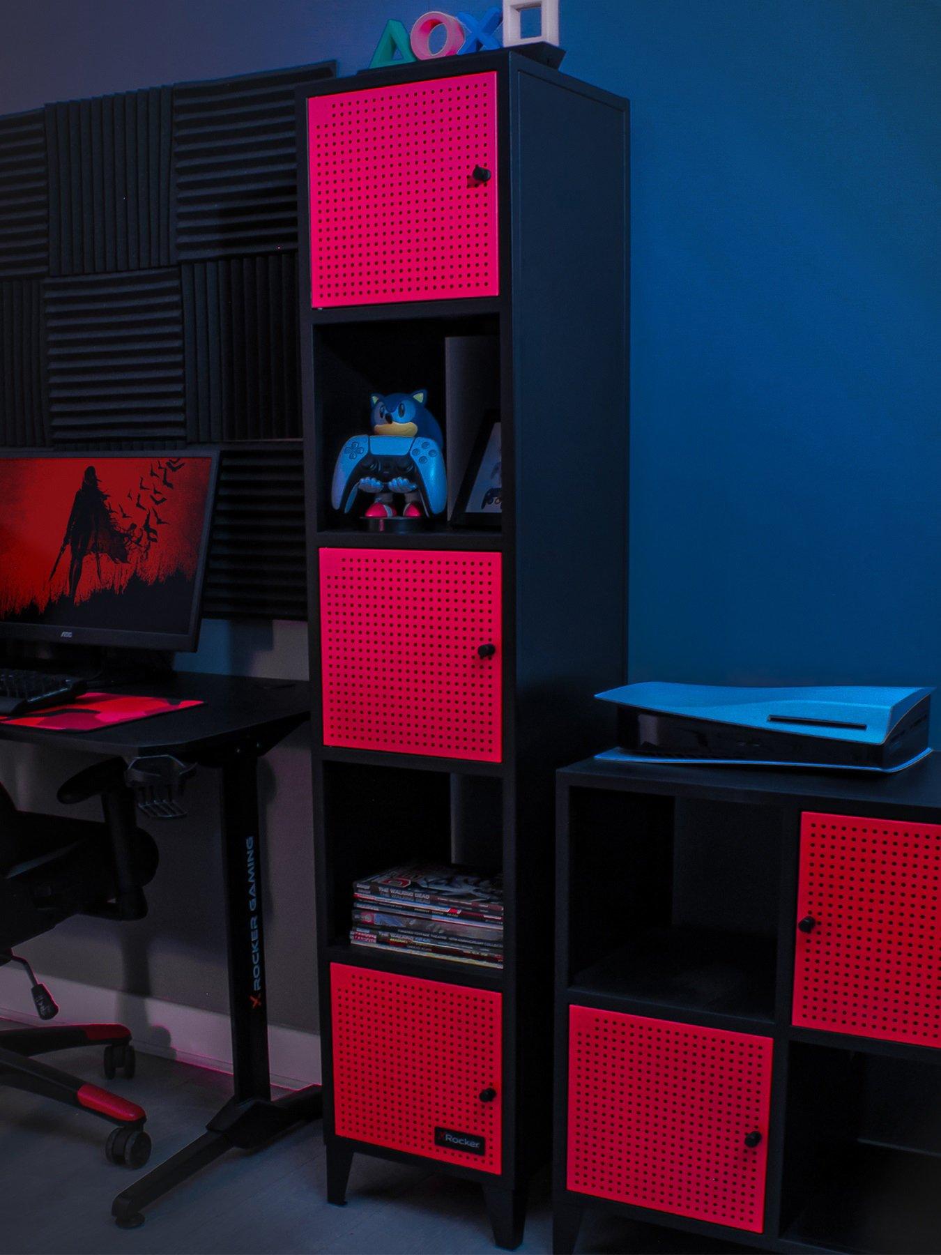 Image 1 of 7 of X Rocker MESH-TEK Tall Display Shelf with 5 Cube Storage