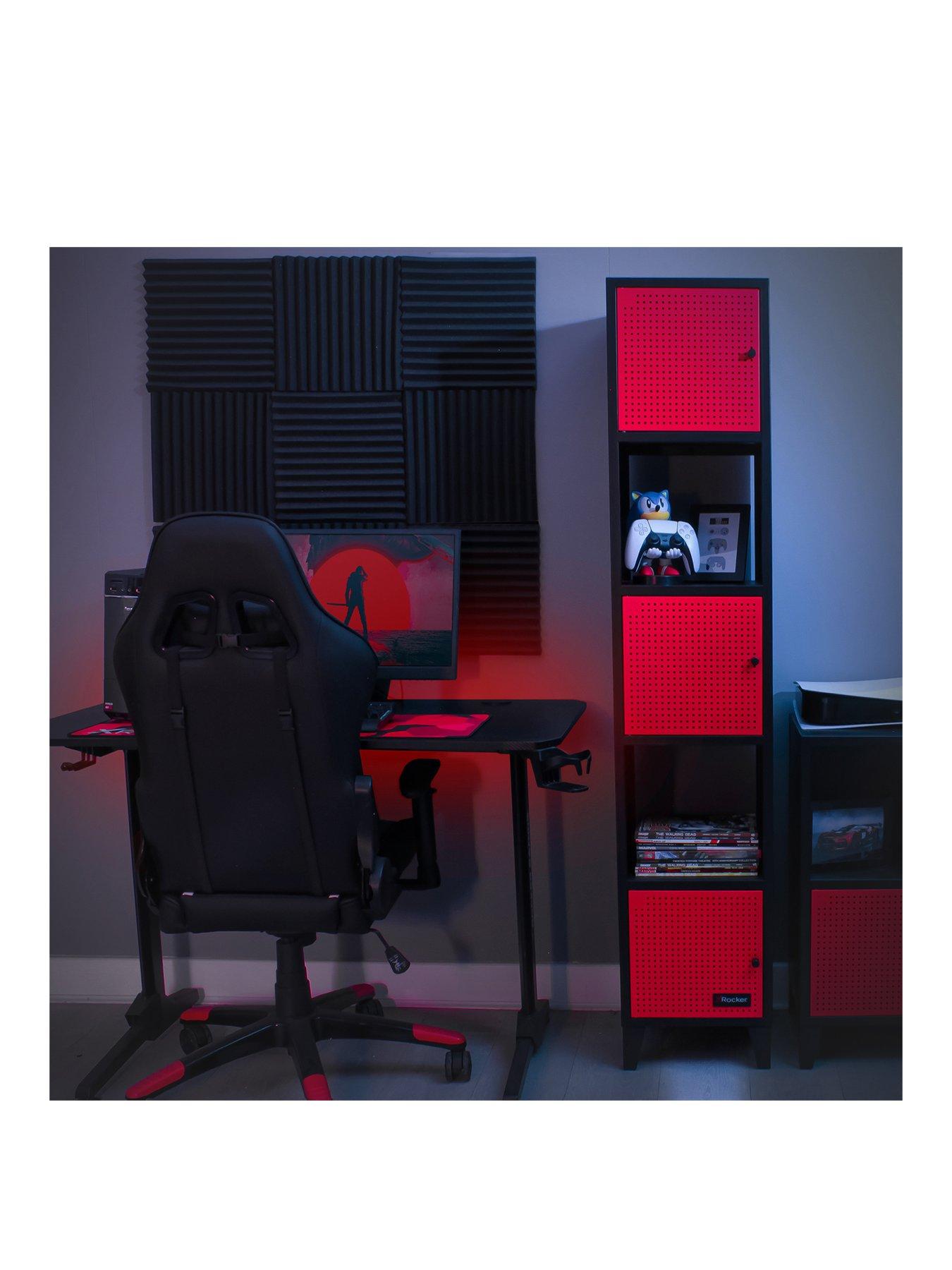 Image 2 of 7 of X Rocker MESH-TEK Tall Display Shelf with 5 Cube Storage