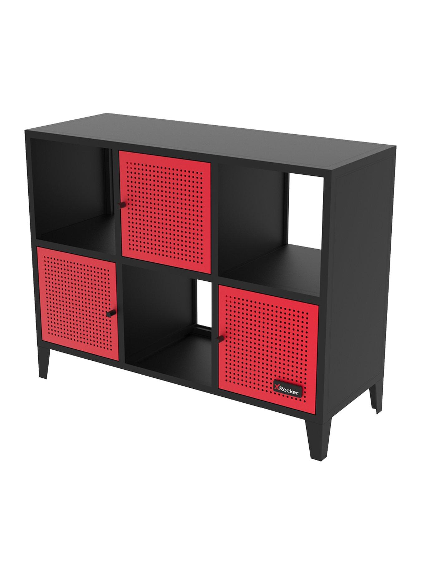 Image 6 of 7 of X Rocker MESH-TEK Wide Display Cabinet with 6 Cube Storage
