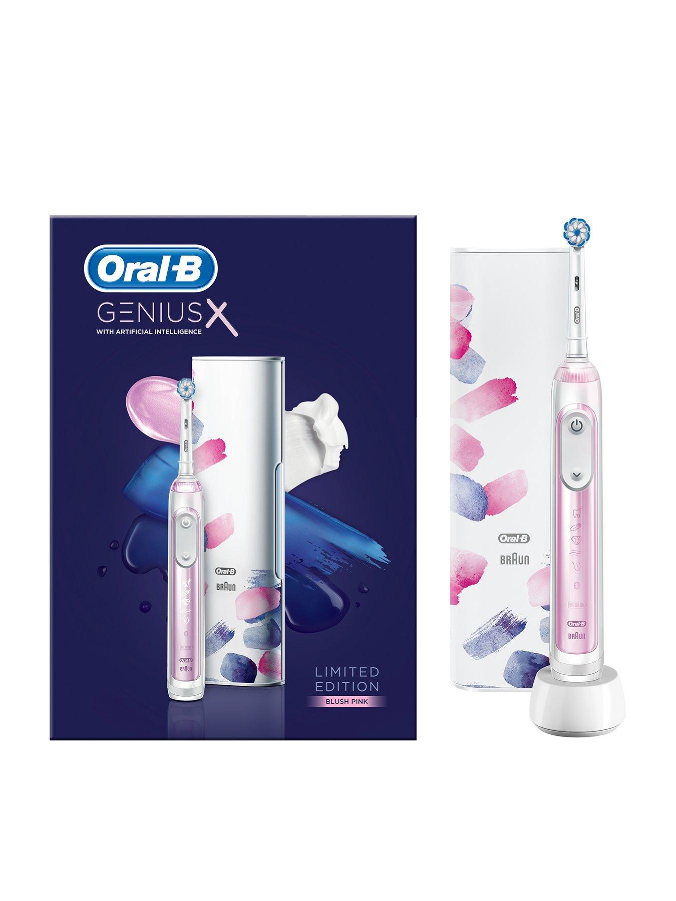 OralB Genius X Limited Edition Rechargeable Electric Toothbrush Blush Pink Powered By Braun