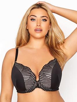 yours-yours-lace-cuff-plunge-padded-bra-black