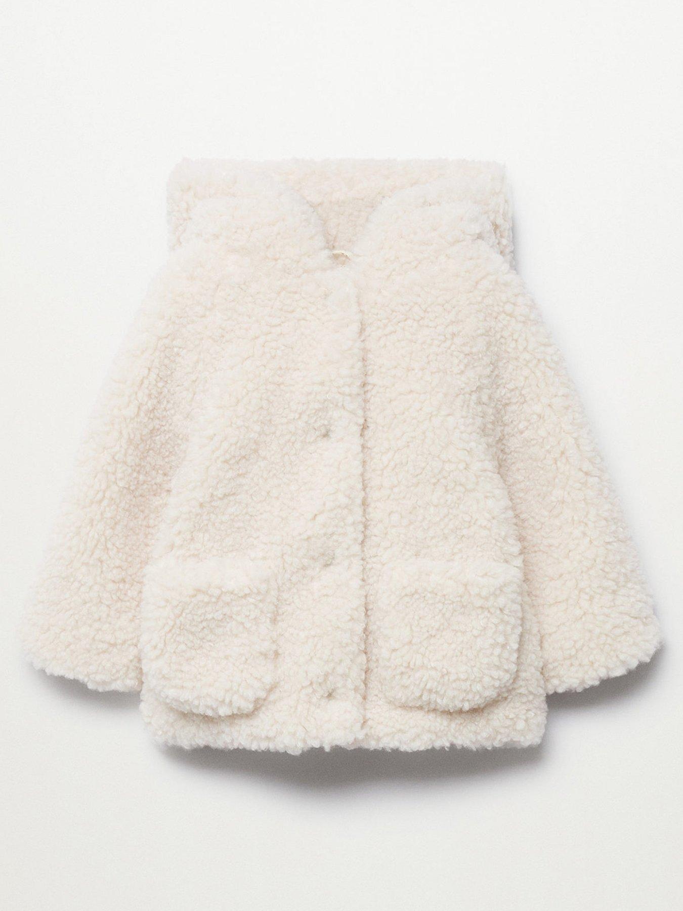 Mango Baby Girls Coat Cream very.co.uk