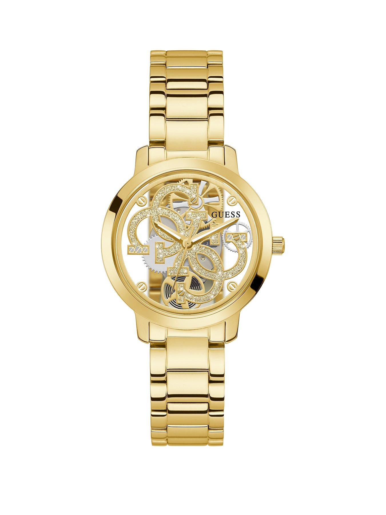 Guess Quattro Clear Stainless Steel Ladies Watch
