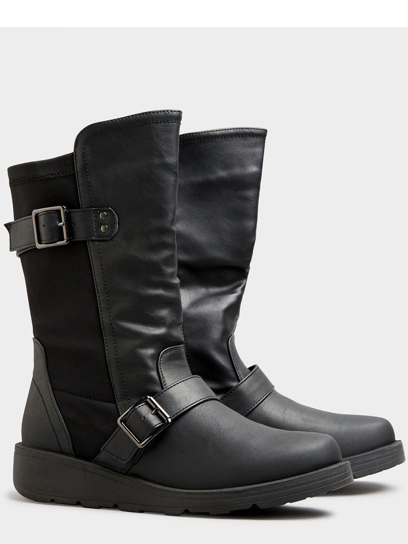 Image 3 of 4 of Yours Low Wedge Buckle Boot Black