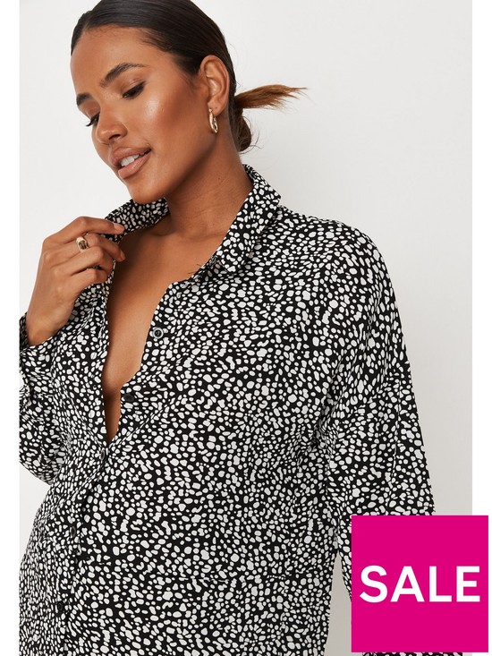 outfit image of missguided-oversized-dip-back-shirt-dress-dalmatian