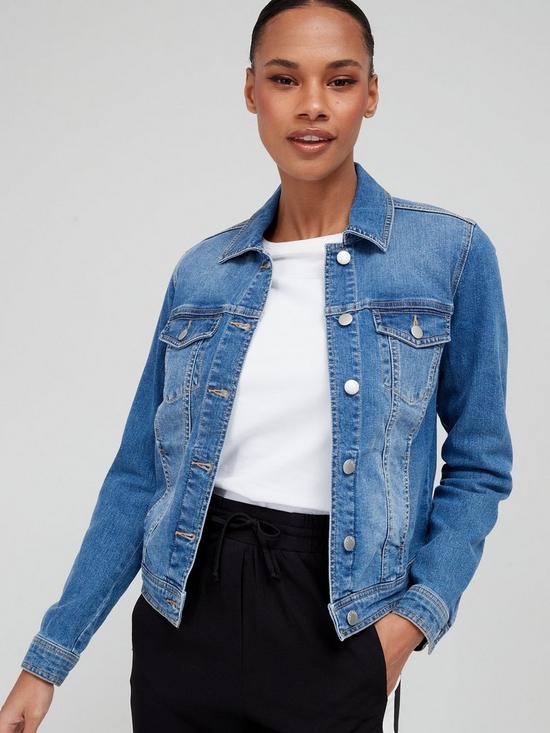 front image of v-by-very-denim-western-jacket-mid-wash