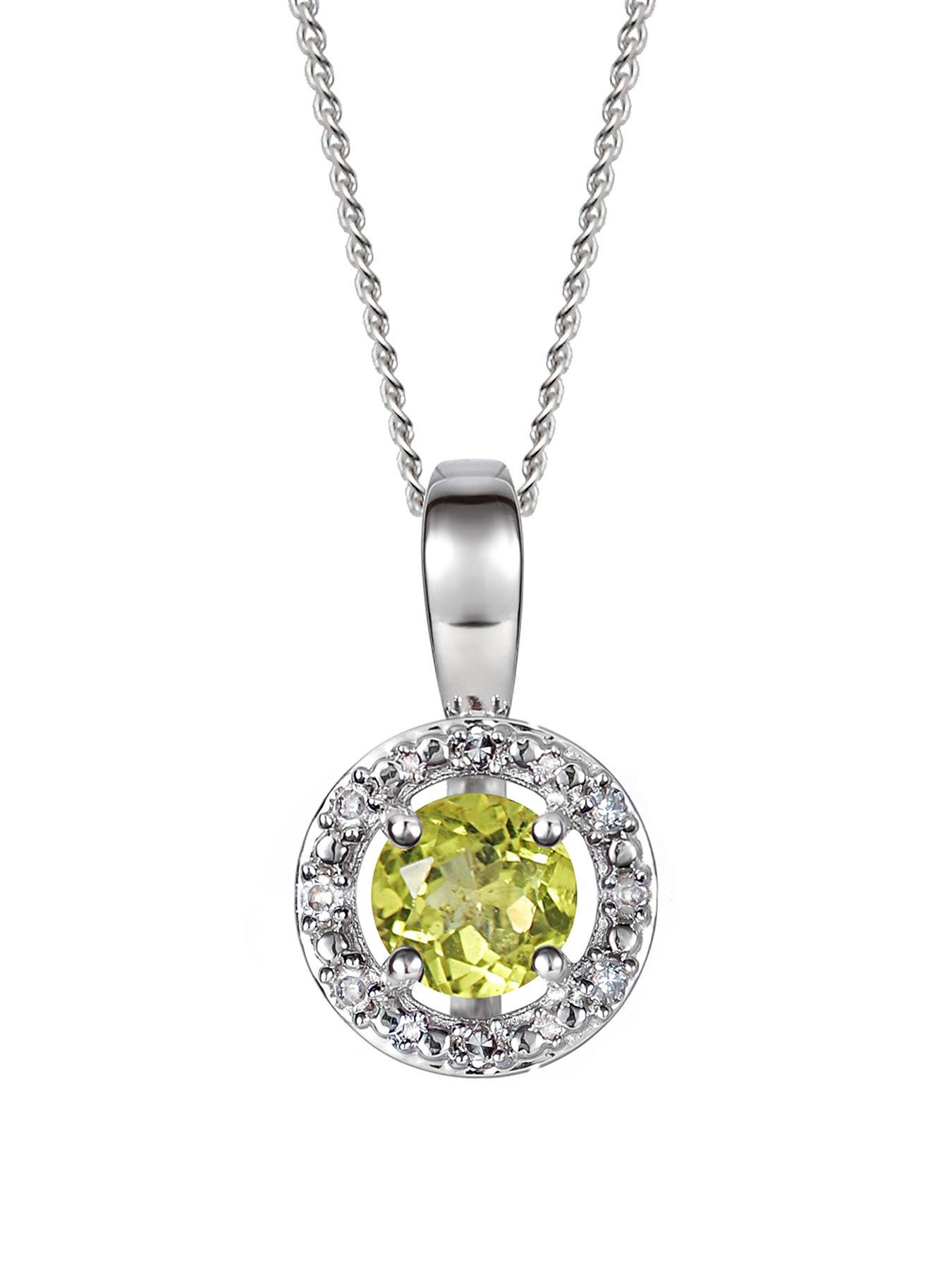 undefined Sterling Silver Birthstone Pendant Necklace