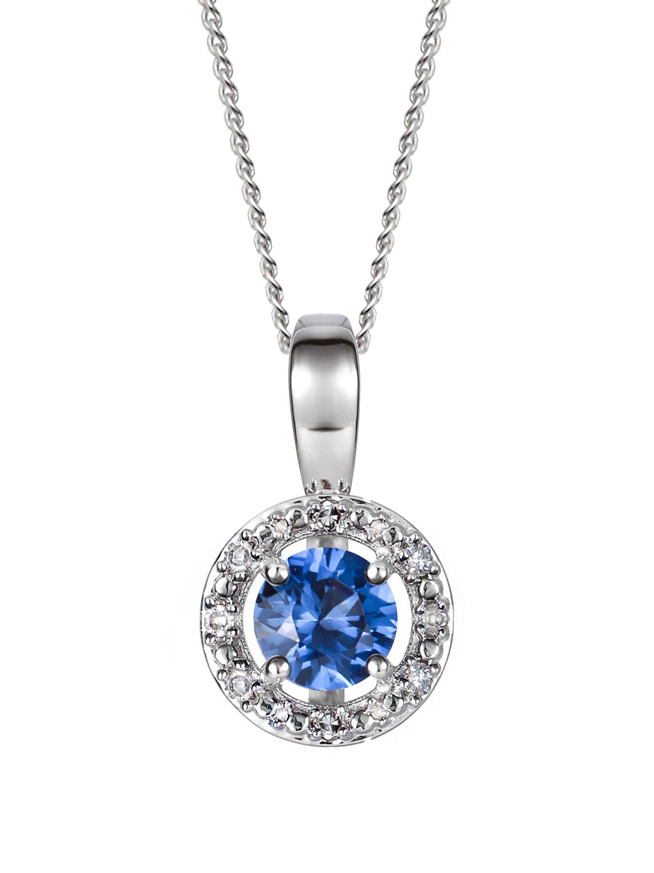 undefined Sterling Silver Birthstone Pendant Necklace