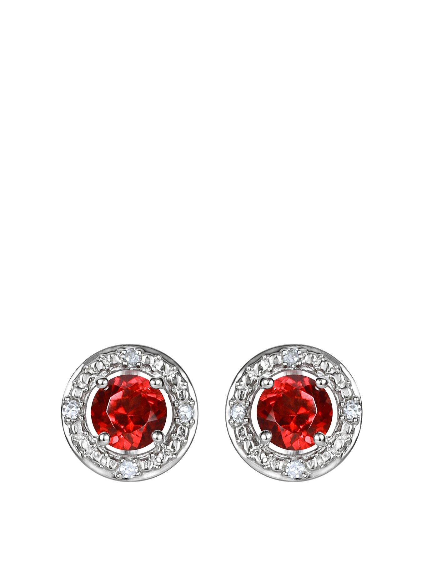 Product photograph of The Love Collection Sterling Silver Birthstone Stud Earrings from very.co.uk