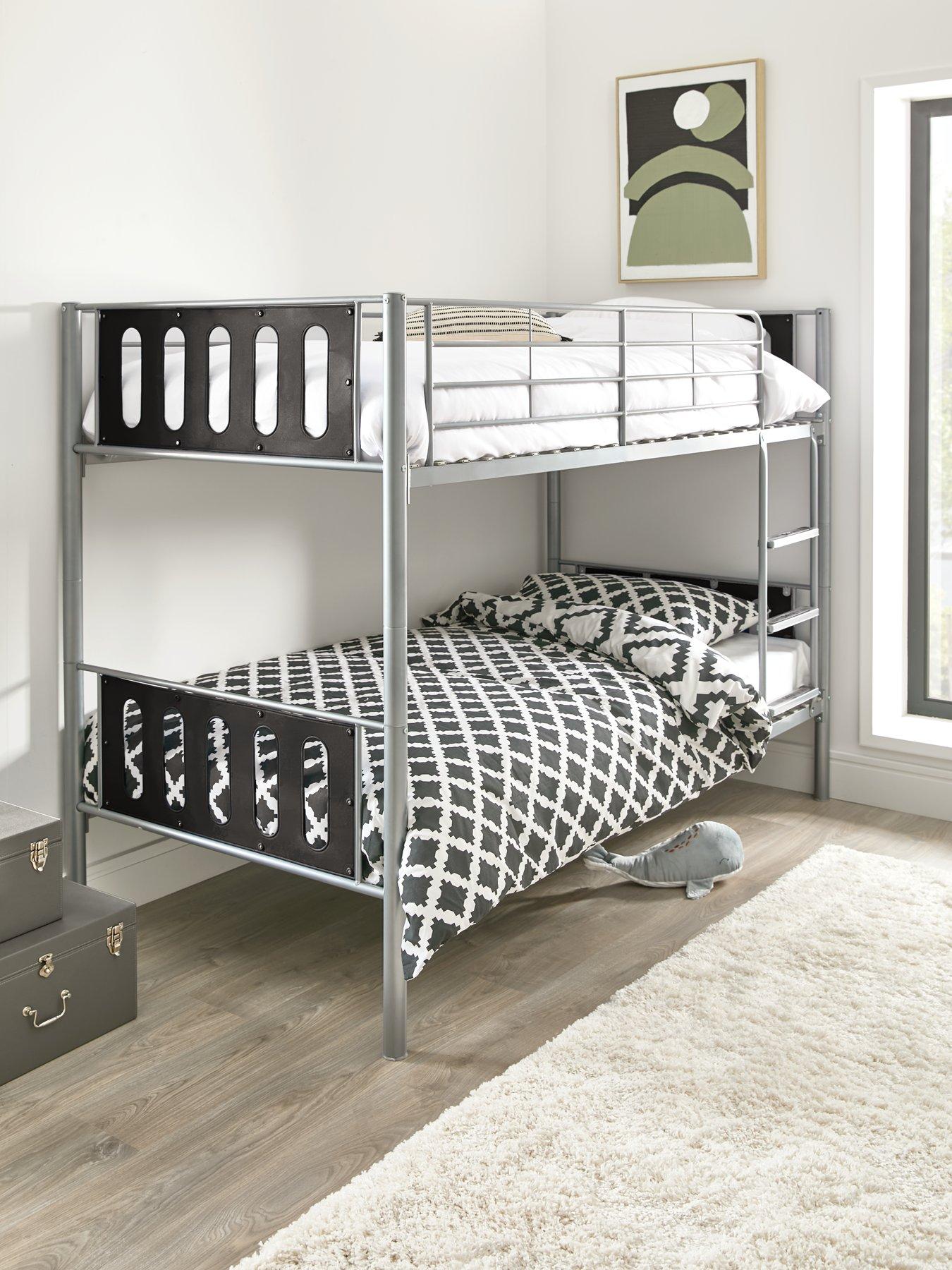 Very Home Cyber Metal Bunk Bed (can be split into 2 beds) with Mattress Options (Buy  &  SAVE!)