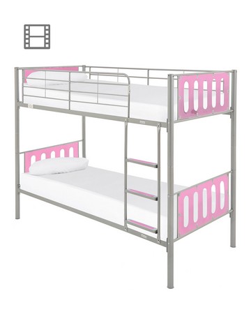 Bunk Beds Pink Home Garden, Heavy Duty Bunk Bed Frame White And Pineapple