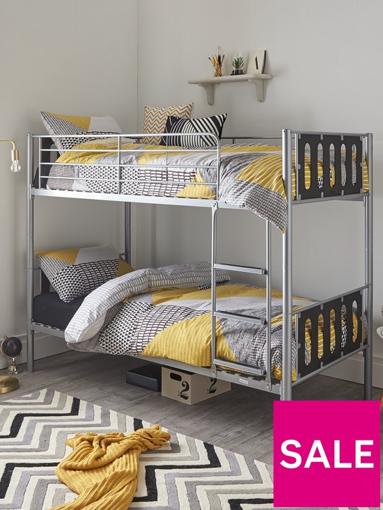 front image of very-home-cyber-metalnbspbunk-bed-can-be-split-into-2nbspbeds-with-mattress-options-buy-amp-save