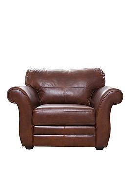 Product photograph of Vantage Italian Leather Armchair from very.co.uk