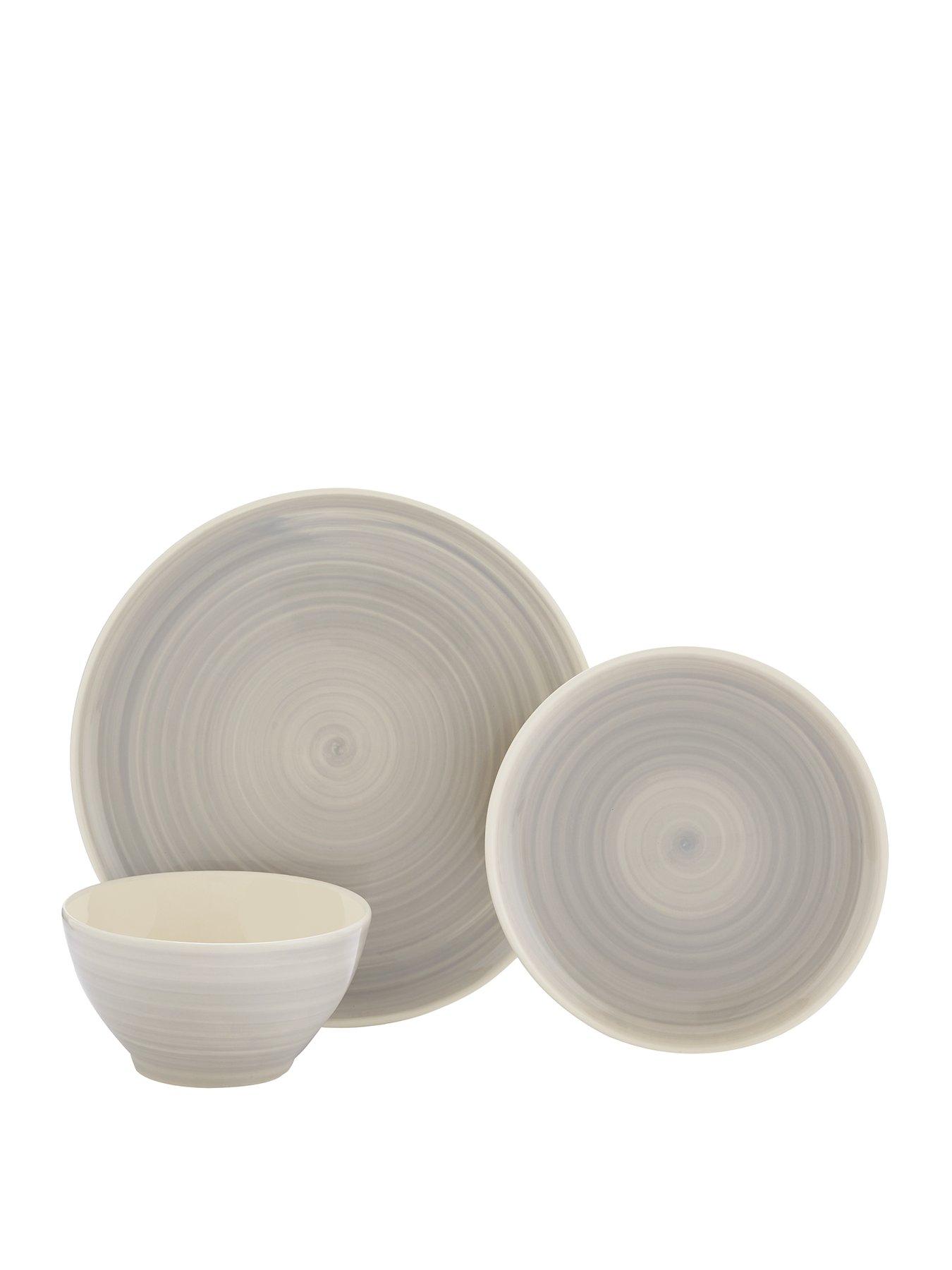 Product photograph of Harmony Spinwash 12 Piece Dinner Set - Grey from very.co.uk
