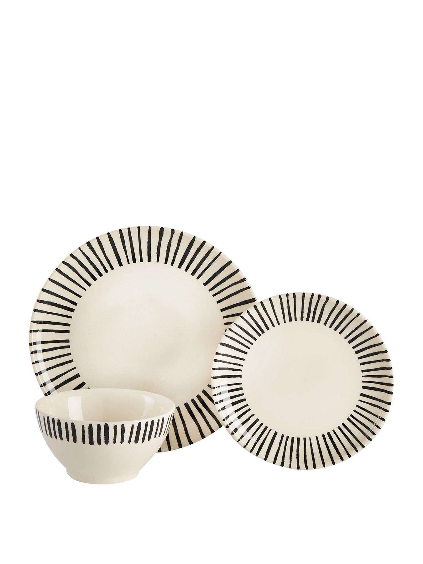 Product photograph of Mono Dash 12-piece Dinner Set from very.co.uk
