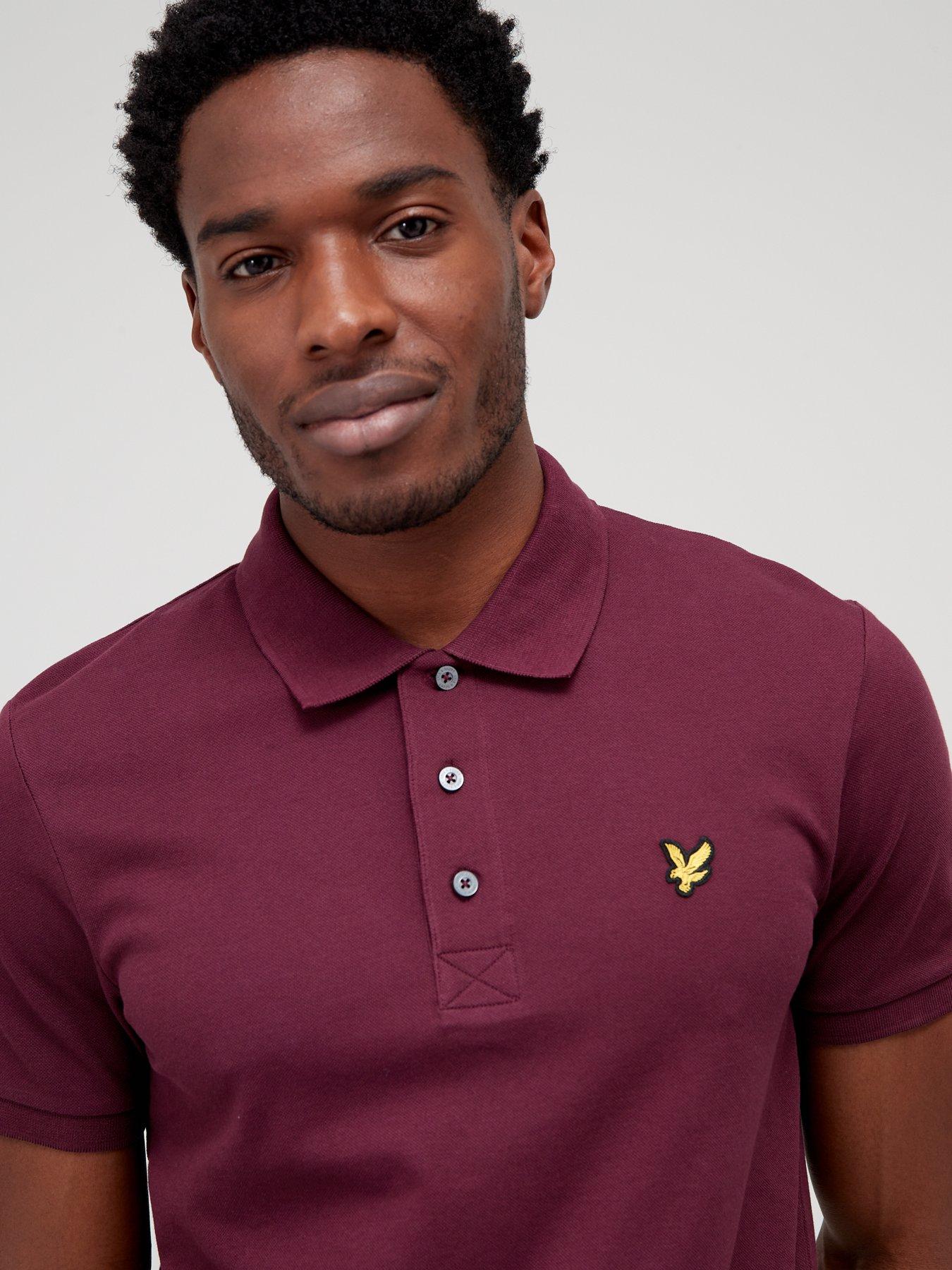 Image 4 of 4 of Lyle & Scott Regular Fit Logo Polo Shirt - Dark Red