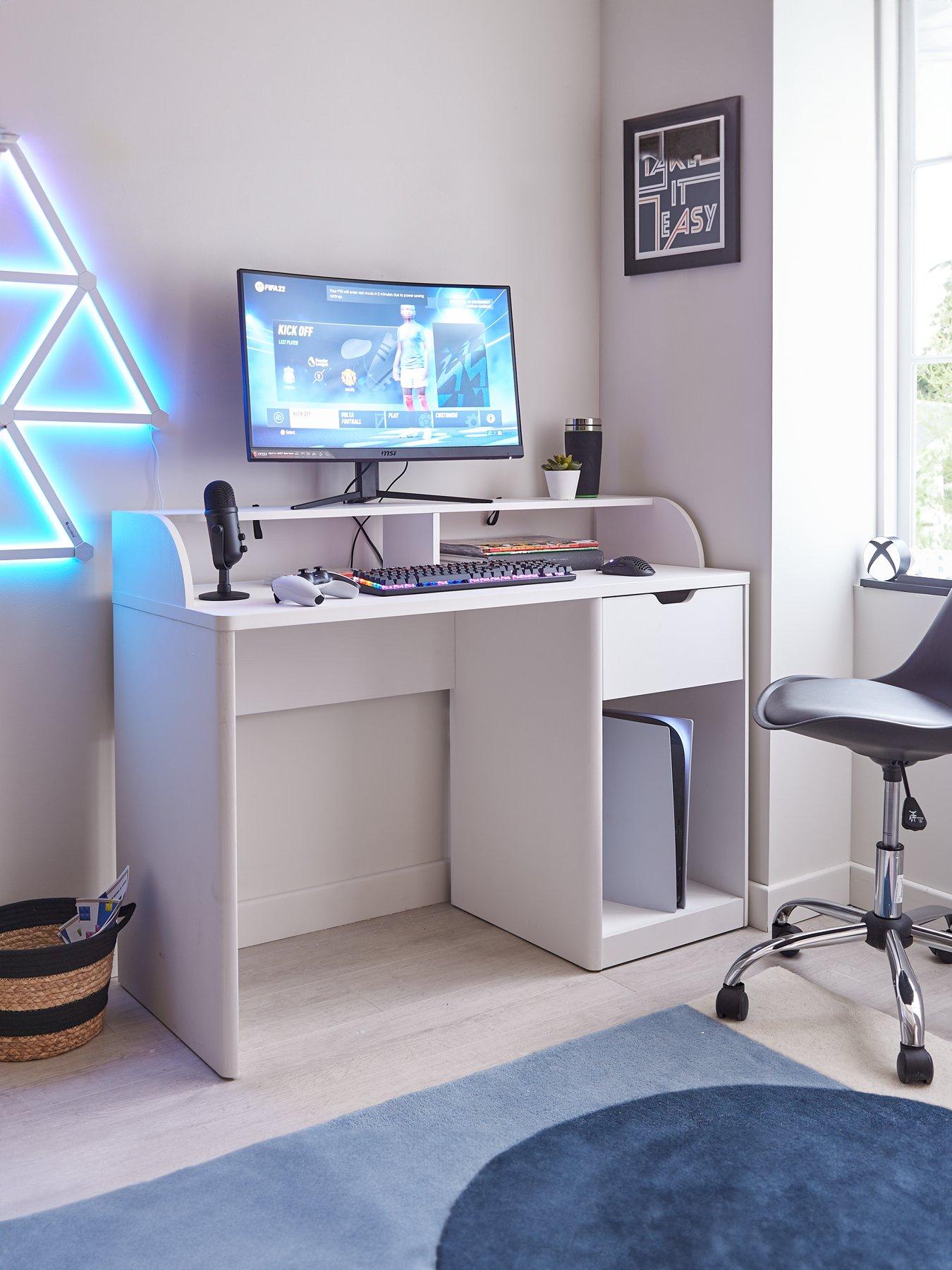 undefined Aspen Gaming Desk - White Oak Effect