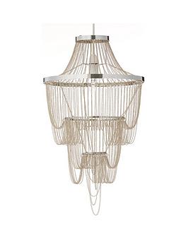 Product photograph of Michelle Keegan Home Angel Easy Fit Chandelier - Nickel Silver from very.co.uk