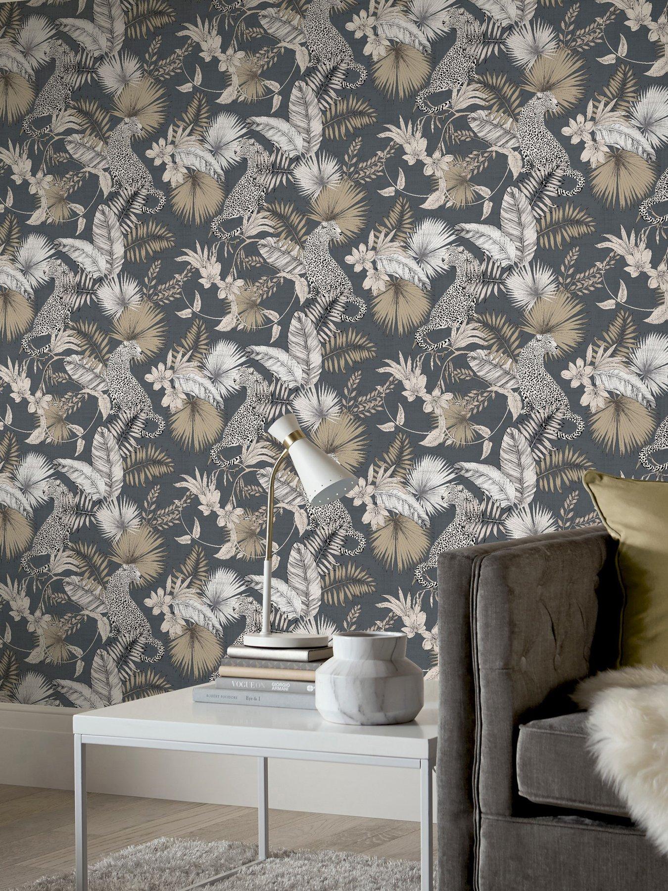 ARTHOUSE Tropical Leopard Neutral Wallpaper