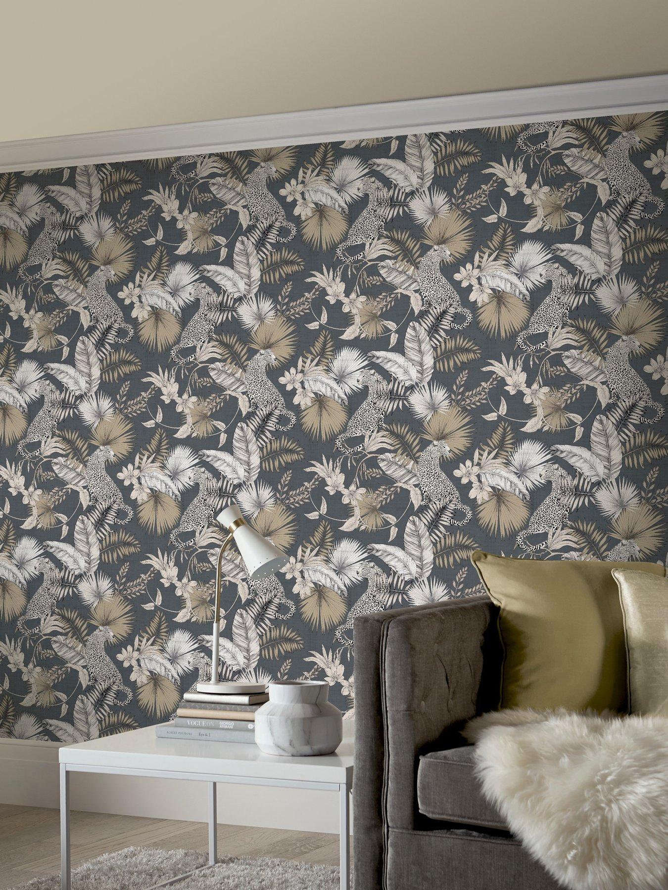 Image 4 of 4 of ARTHOUSE Tropical Leopard Neutral Wallpaper
