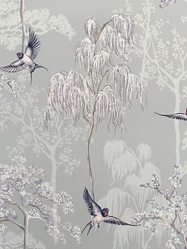 Product photograph of Arthouse Japanese Garden Grey Wallpaper from very.co.uk