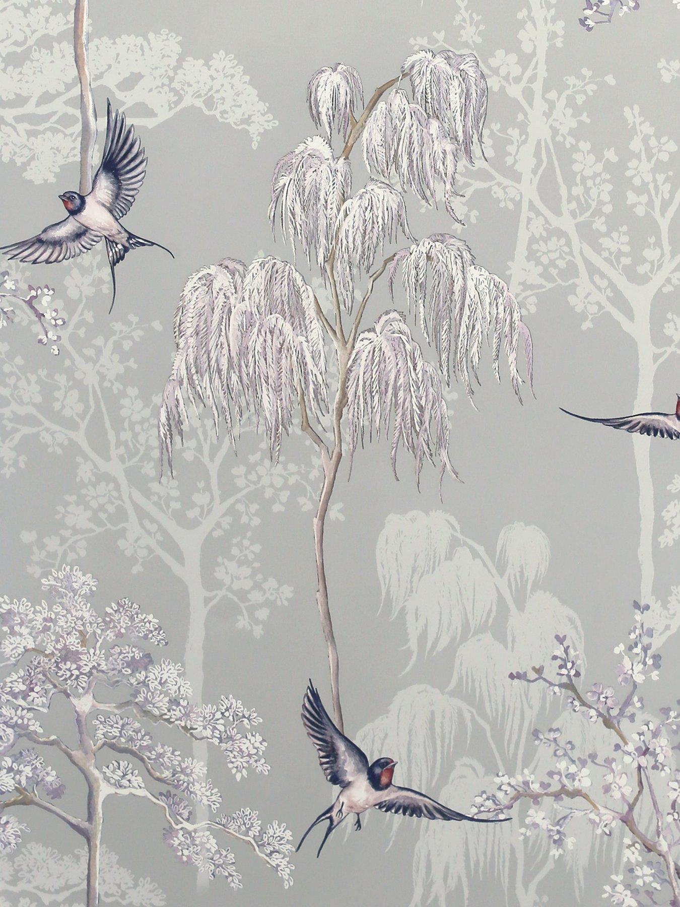 undefined Japanese Garden Grey Wallpaper